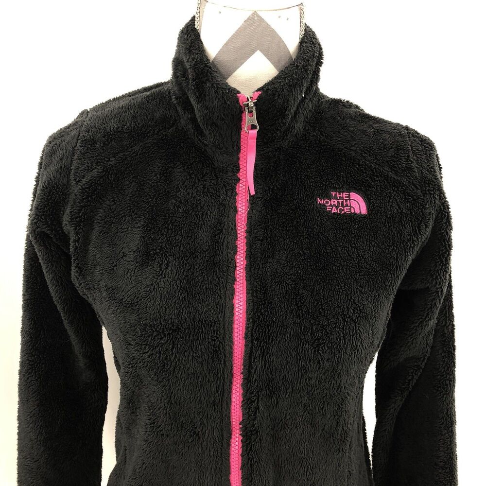 The North Face Girls Long Sleeve Full Zip Fleece Casual Jacket Black L (14/16)